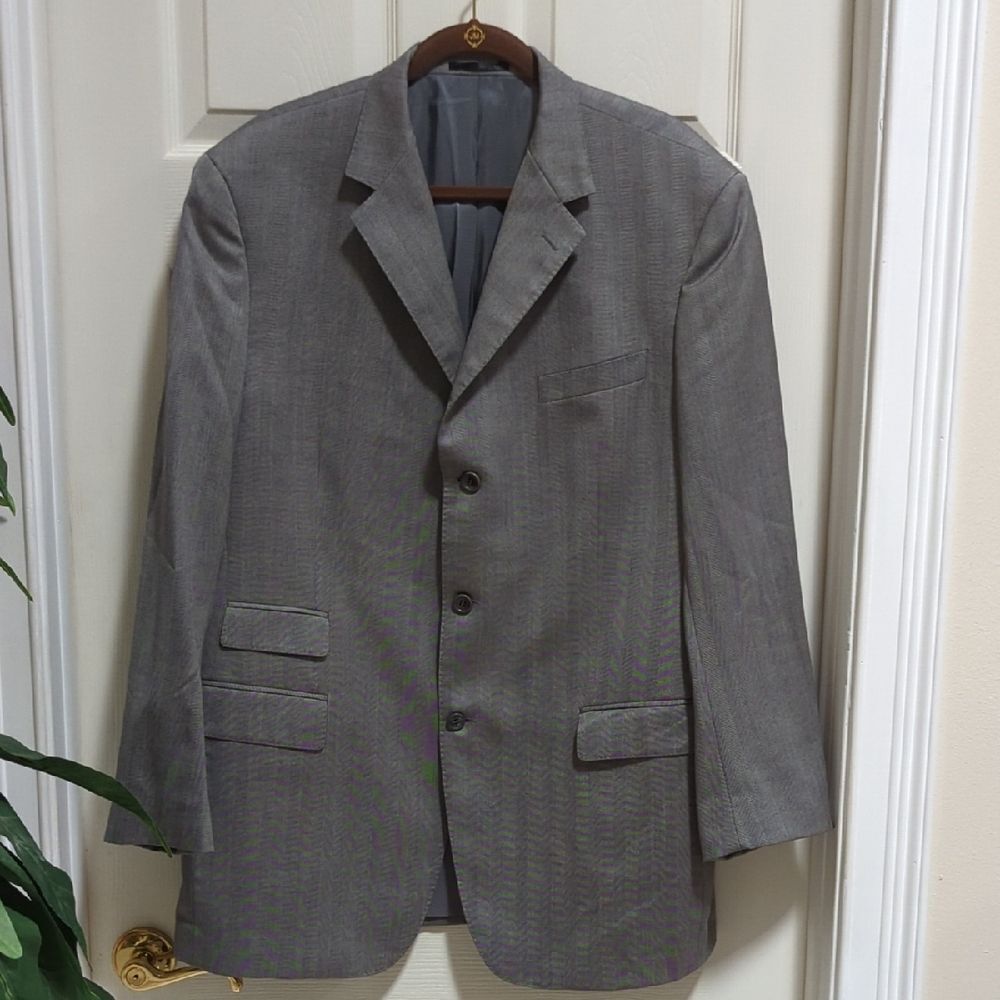 Goly LTD Custom Men's Tailored Light Grey 100% Italian Wool Suit w/Dual Vent 48R
